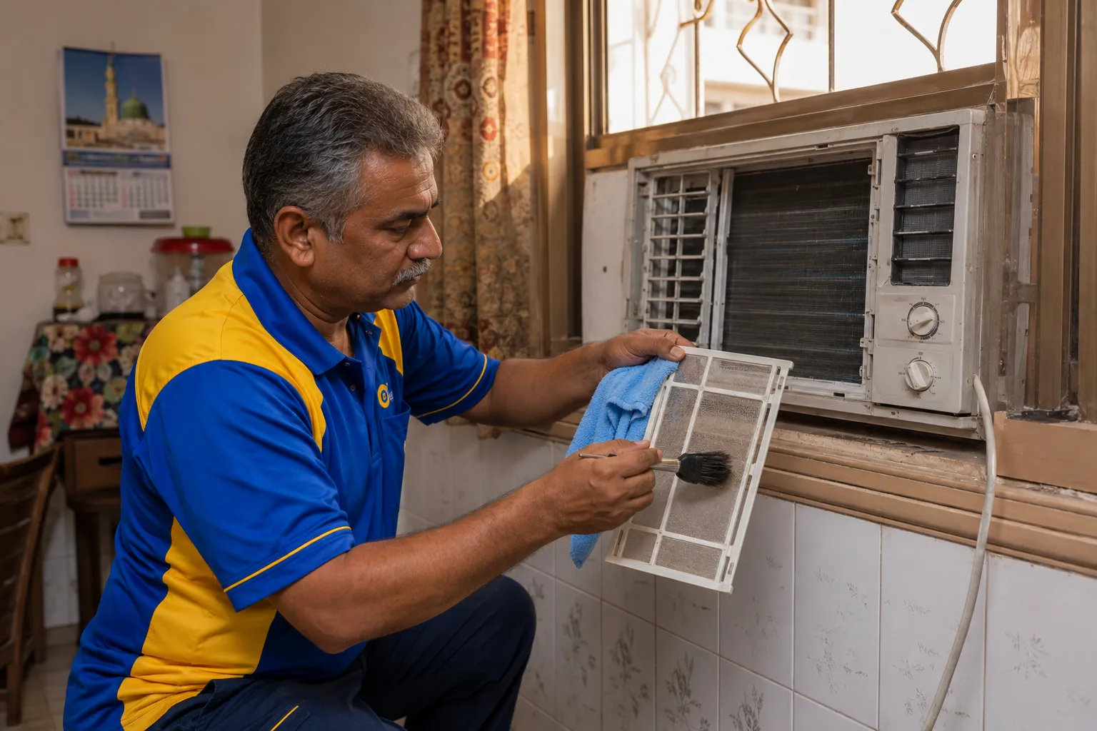 Professional window AC cleaning in Sharjah